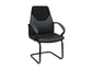 Sedia visitatore direzionale su slitta Unisit Guru GRV Eco Smart - rivestimento similpelle nero con braccioli - GRV/KN
