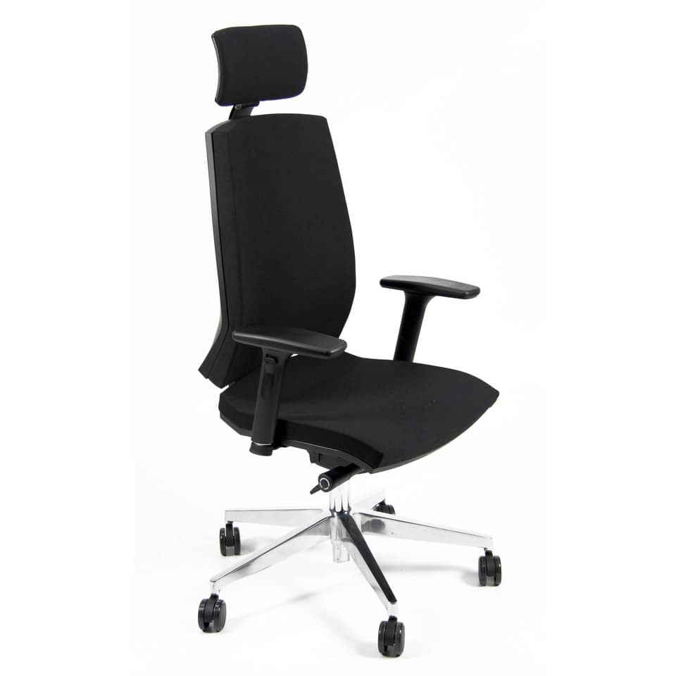 Sedia operativa girevole Unisit Larissa LR1SB con poggiatesta - rivestimento pelle nero - LR1SB/PN