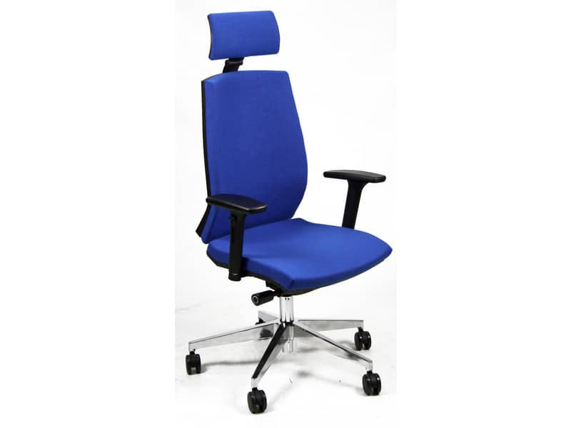 Sedia operativa girevole Unisit Larissa LR1SB con poggiatesta - rivestimento Eco blu - LR1SB/EB