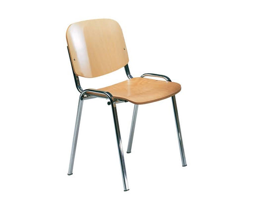 Sedia visitatore a 4 gambe Unisit Dado D5L in legno - struttura in acciaio conf. 2 pezzi - D5CL/2