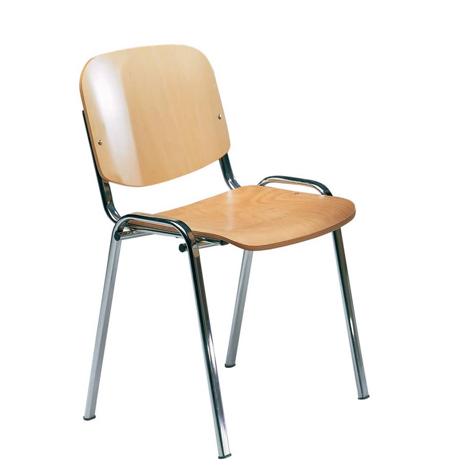 Sedia visitatore a 4 gambe Unisit Dado D5L in legno - struttura in acciaio conf. 2 pezzi - D5CL/2