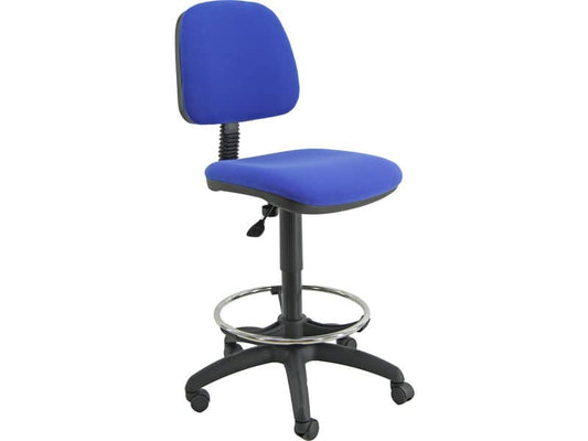 Sgabello tecnico Unisit Esos EOE4S seduta alta - poggiapiedi telescopico - rivestimento Eco blu EOE4S/EB