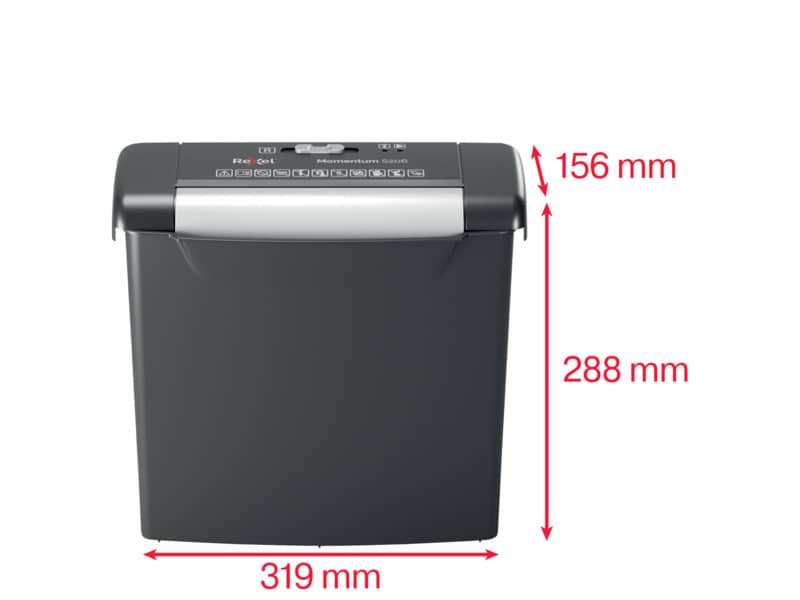 Distruggidocumenti uso personale Rexel Momentum S206 - P-2 - 9 L - taglio a strisce 6 mm- 2104568EU