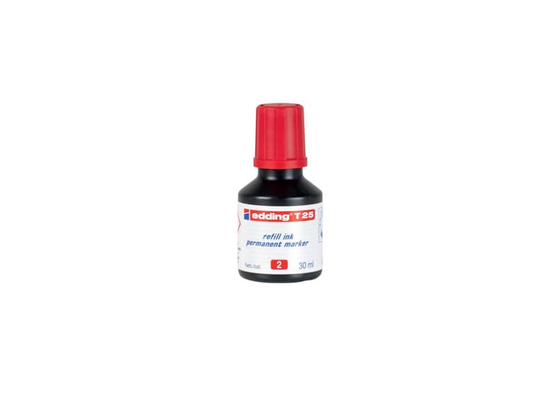 Inchiostro permanente per ricarica edding T 25 rosso - 30 ml 4-T25002