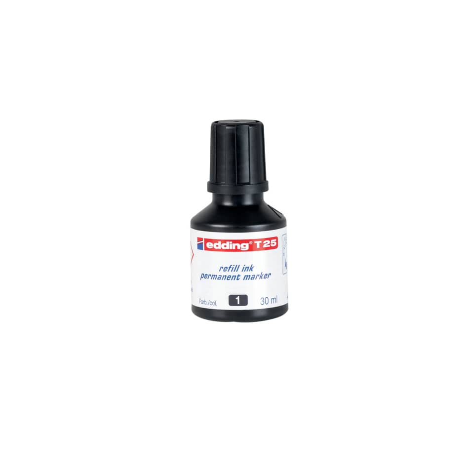 Inchiostro permanente per ricarica edding T 25 nero - 30 ml 4-T25001
