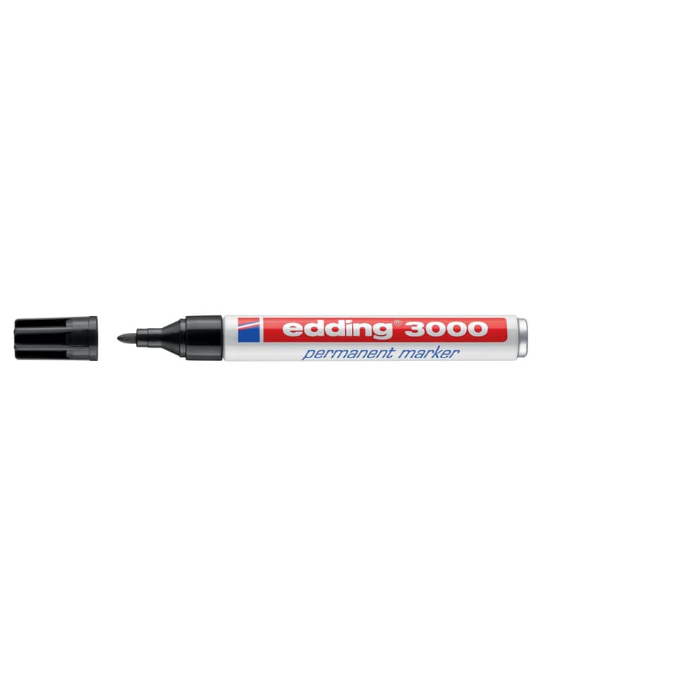Marcatore permanente edding 3000 punta conica 1,5-3 mm nero 4-3000001