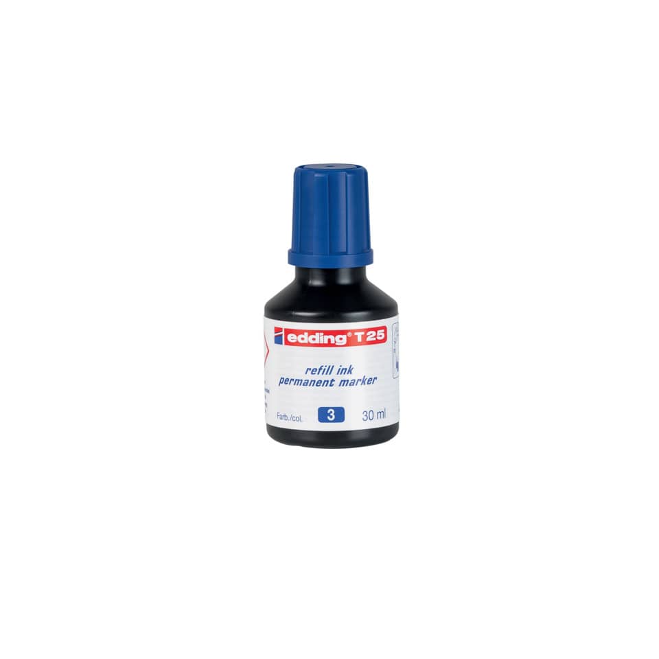 Inchiostro permanente per ricarica edding T 25 blu - 30 ml 4-T25003