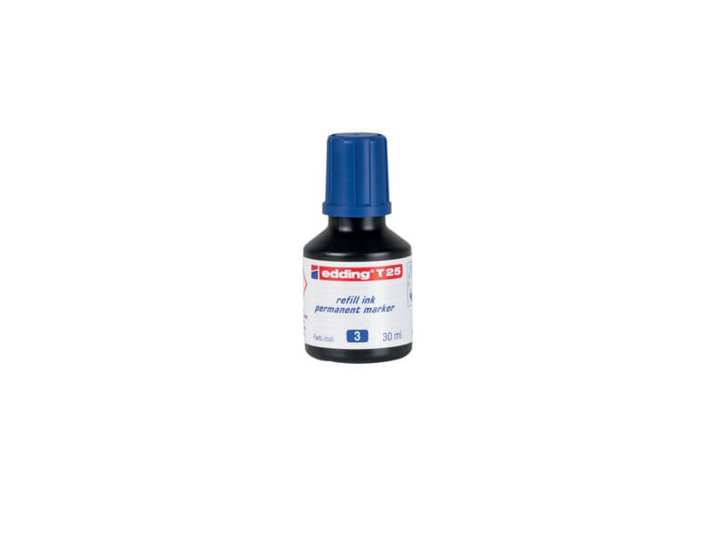 Inchiostro permanente per ricarica edding T 25 blu - 30 ml 4-T25003