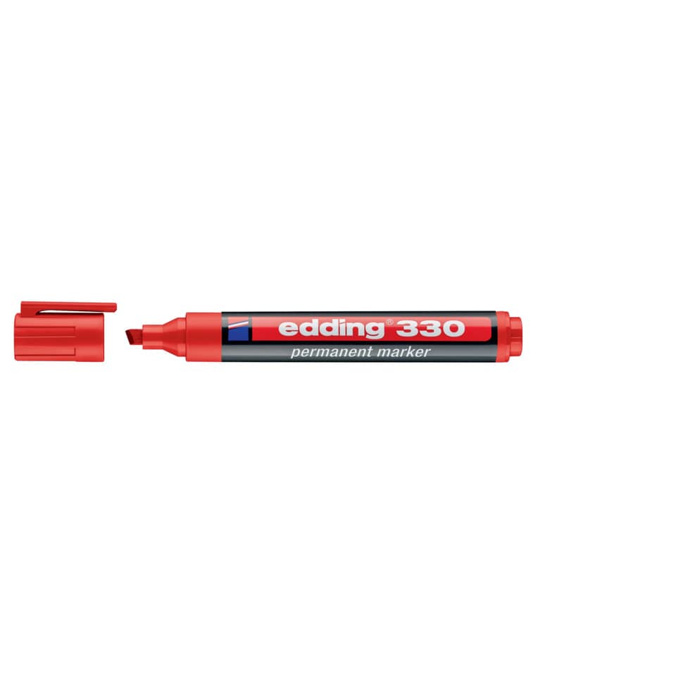 Marcatore permanente edding 330 punta scalpello 1-5 mm rosso 4-330002