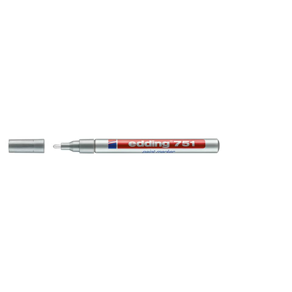 Marcatore a vernice edding 751 punta conica 1-2 mm argento 4-751054