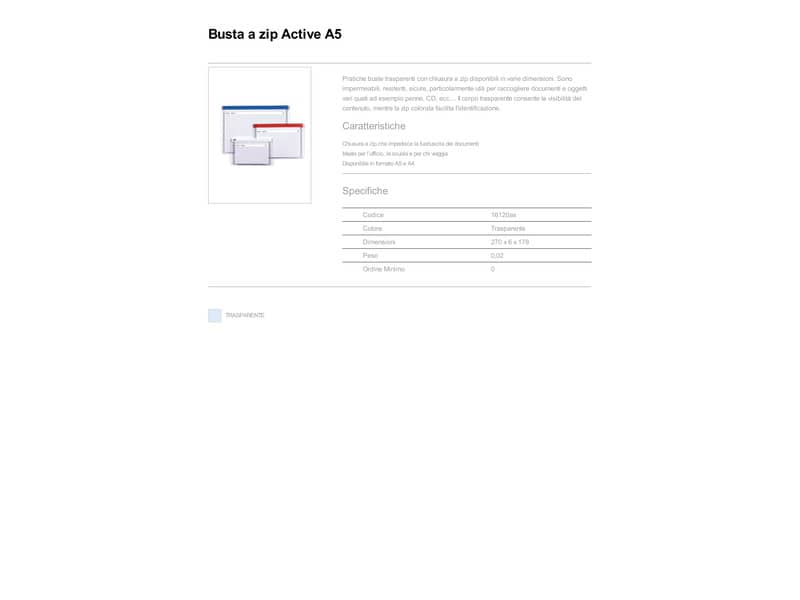 Busta con zip Rexel liscio A5  16120AS