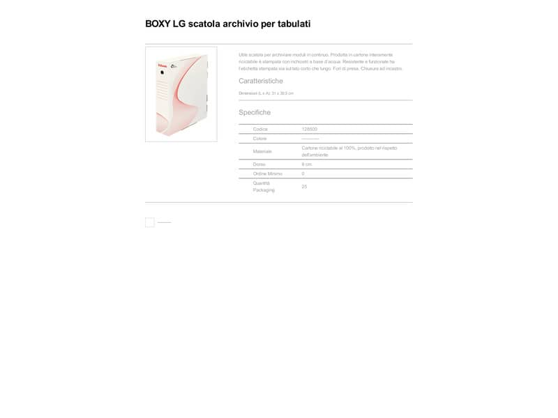 Scatola archivio Esselte BOXY LG per tabulati bianco/rosso 39,5x31x8 cm 128500