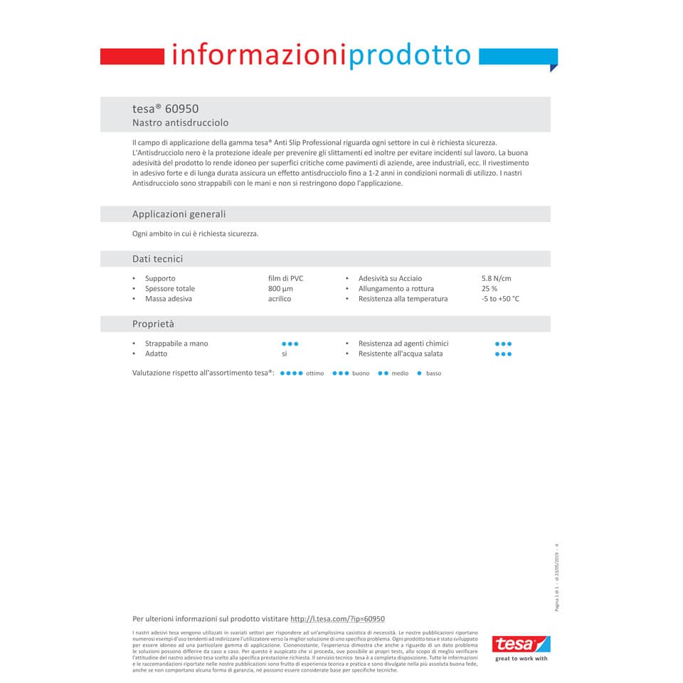 Nastri antisdrucciolo tesa Anti Slip Professional 50 mm x 15 m nero 60950-00001-00