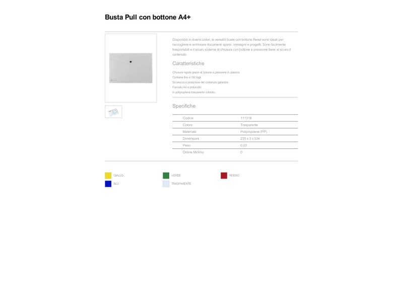 Buste con bottone King Mec Pull A4 21x29,7 trasparente 111318