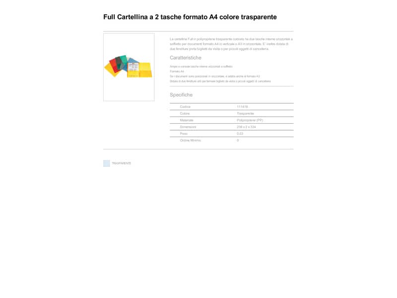 Cartellina con tasca King Mec Full A4 21x29,7 cm trasparente 111418