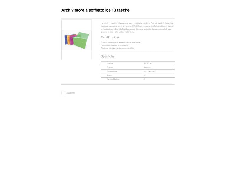 Archiviatore a soffietto Rexel Ice 13 tasche A4 assortiti 2102034