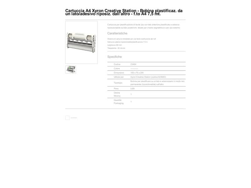 Cartuccia per plastificazione a freddo XYRON A4 23 cm x 7,5 m (80 micron) 23464
