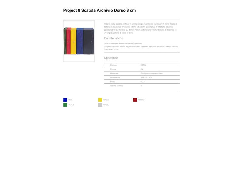 Scatola archivio King Mec Project - dorso 8 - 26x36 cm blu 23704