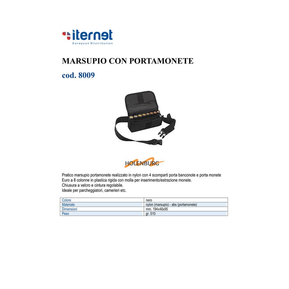 Marsupio portamonete Holenburg con 4 scomparti nero 8009