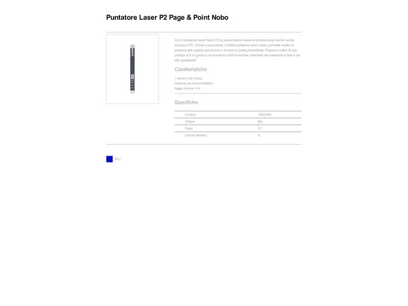 Puntatore laser Nobo P2 Page&Point portata 8 mt blu - 1902389