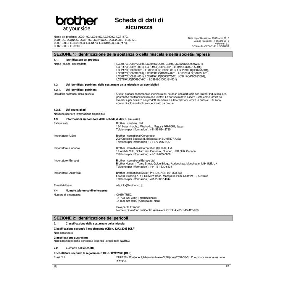 Cartuccia inkjet alta resa Brother ciano  LC-3219XLC