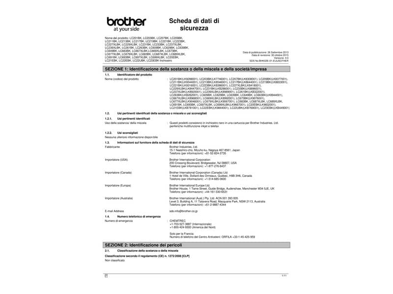 Cartuccia inkjet uso moderato LC-221 Brother nero LC-221BK