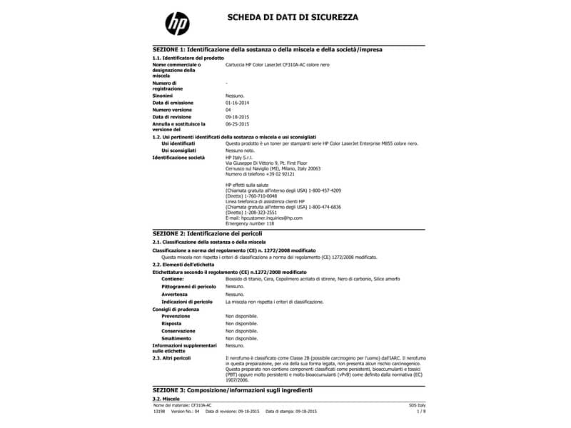 Toner 826A HP nero standard CF310A