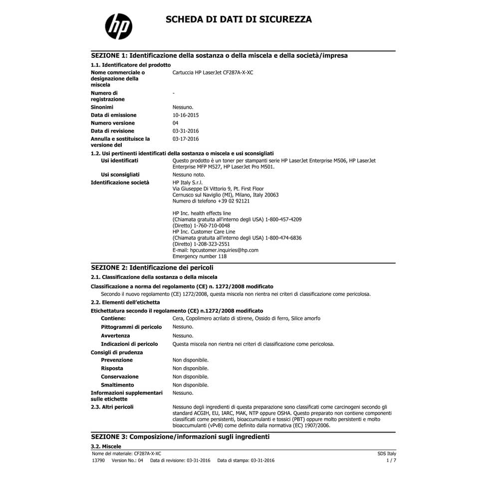 Toner 87A HP nero  CF287A
