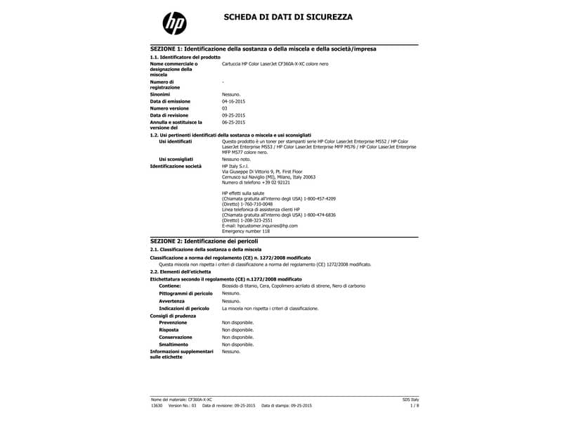 Toner 508A HP nero  CF360A