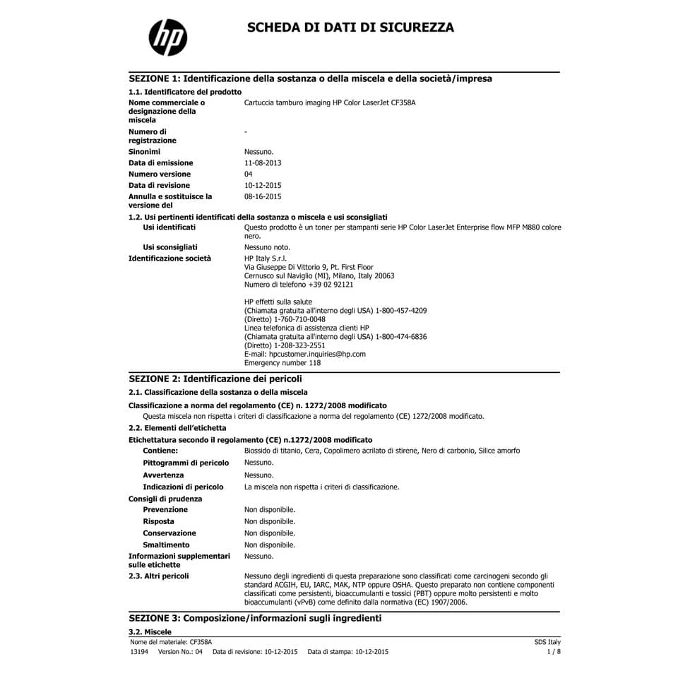 Tamburo 828A HP nero  CF358A
