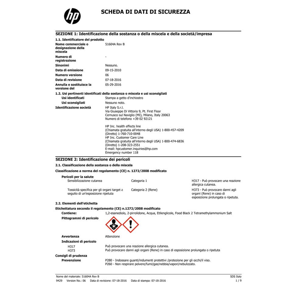 Cartuccia inkjet HP nero  51604A