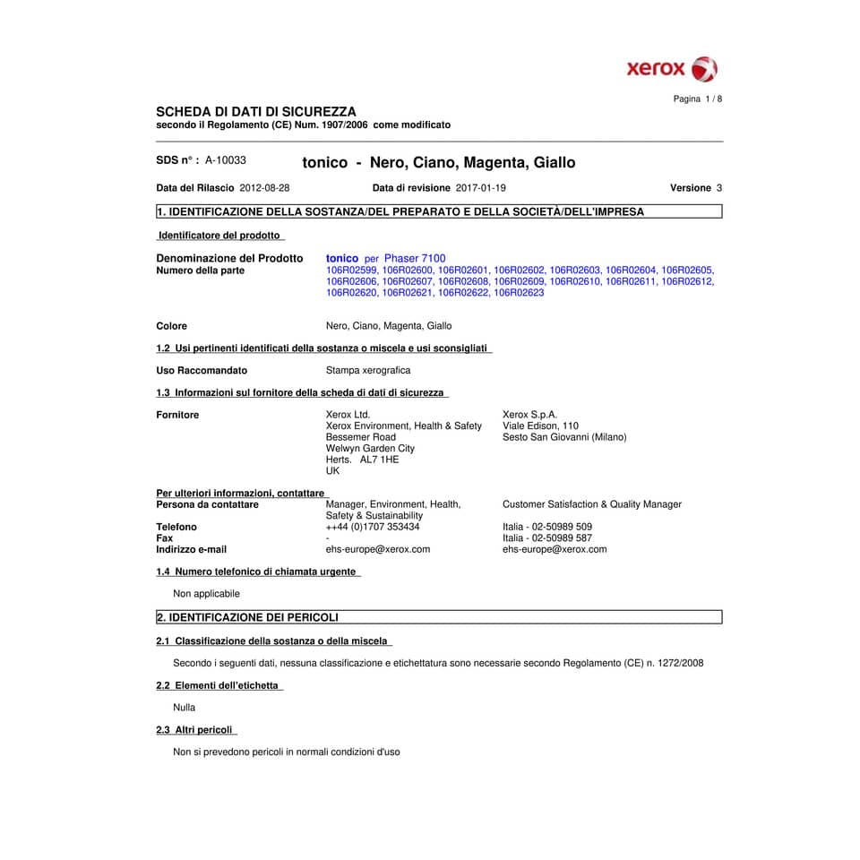 Toner alta capacità Xerox nero  106R02605
