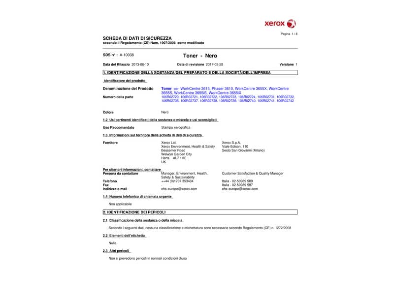 Toner standard Xerox nero  106R02720