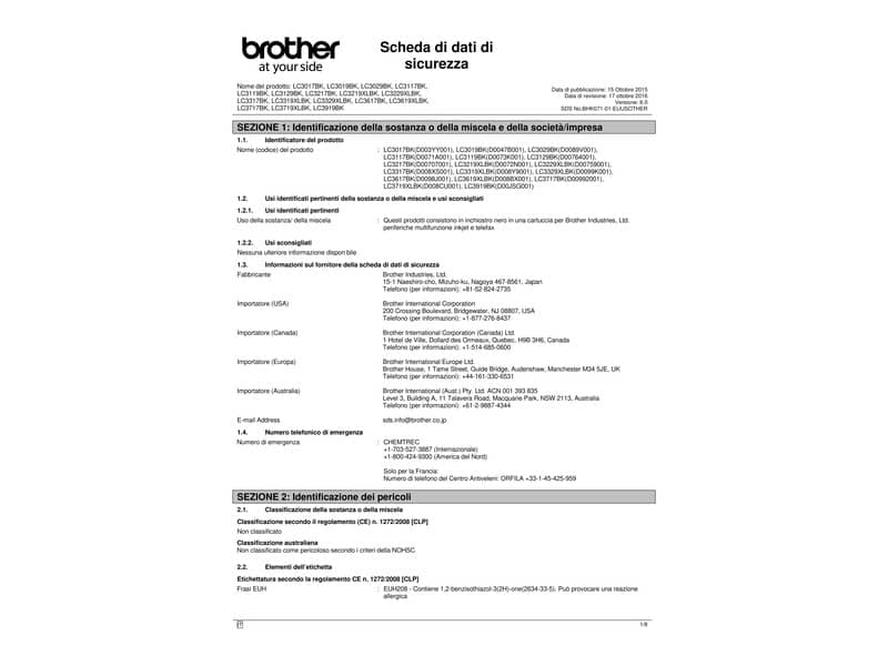 Cartuccia inkjet alta resa Brother nero  LC-3219XLBK