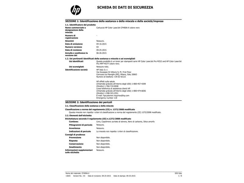 Toner 201A HP nero  CF400A