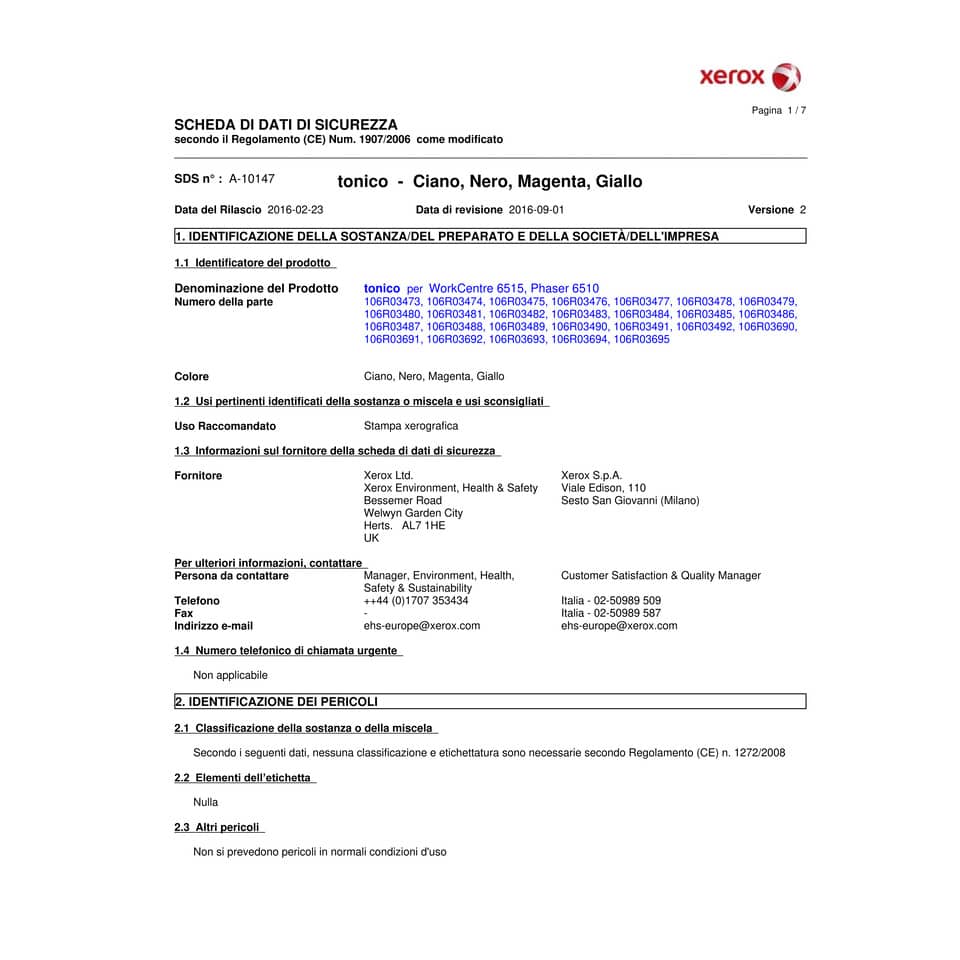 Toner altissima resa Xerox nero  106R03480