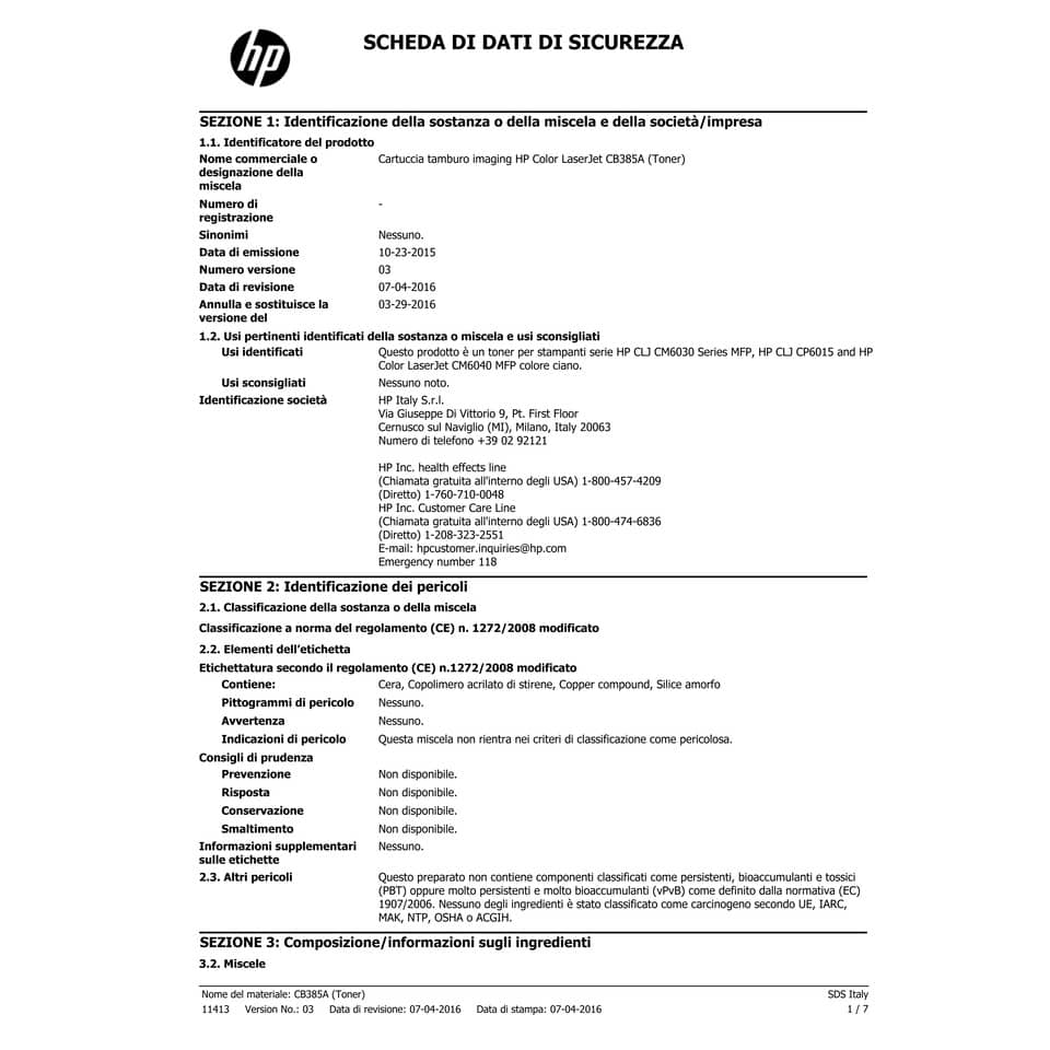 Tamburo 824A HP ciano  CB385A