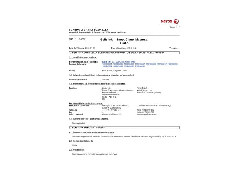 Stick solid ink Xerox nero  Conf. 6 - 108R00608