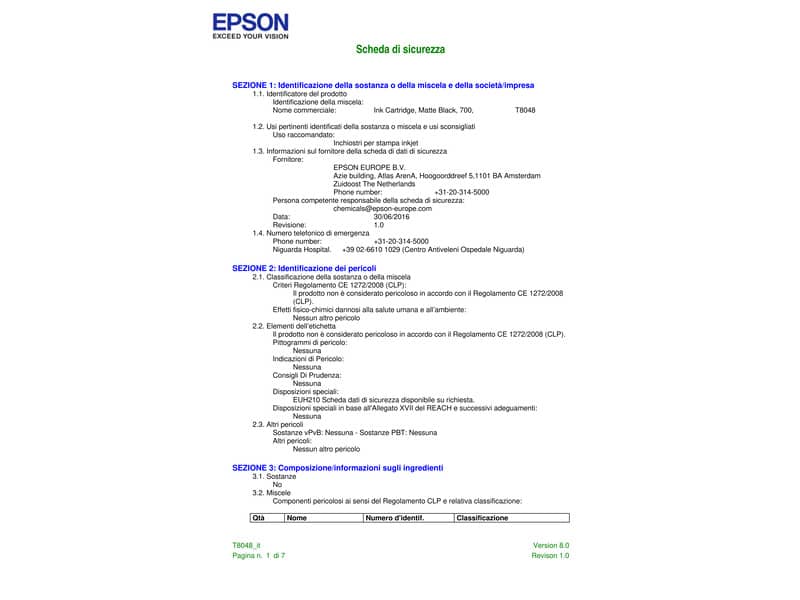 Cartuccia inkjet alta capacità T8048 Epson nero opaco C13T804800