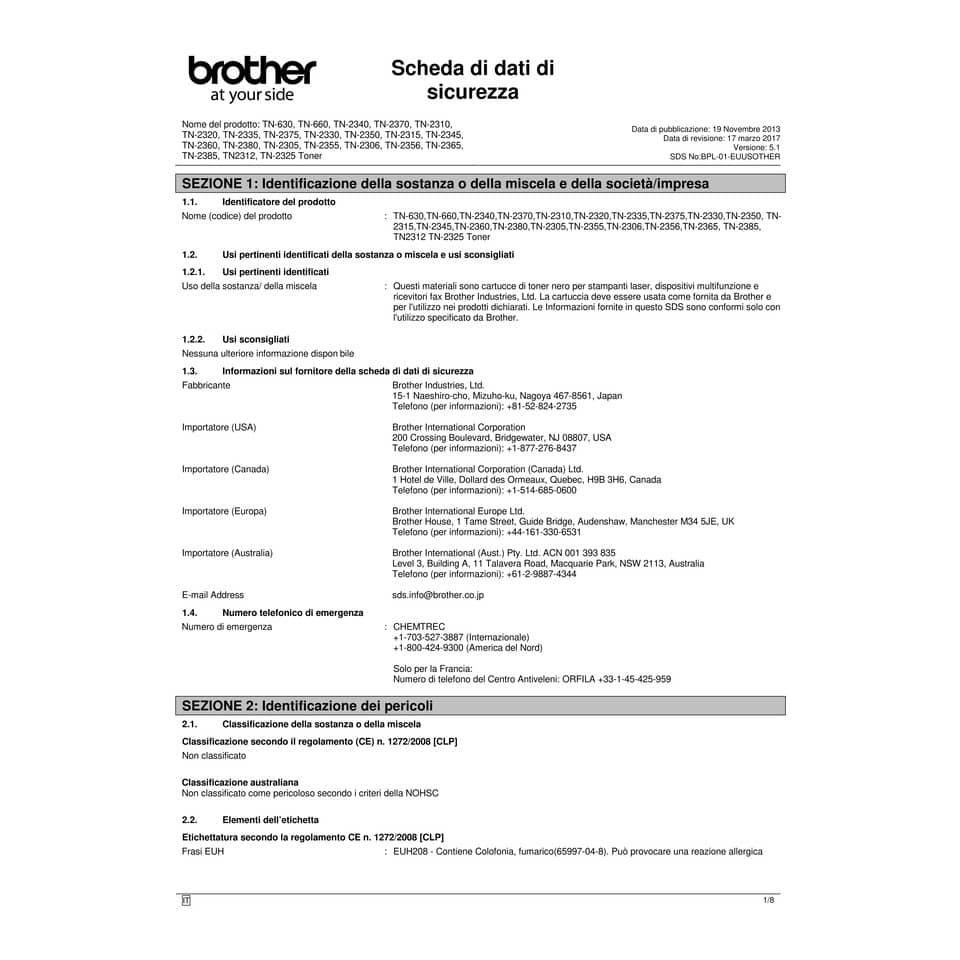 Toner standard Brother nero  TN-2310