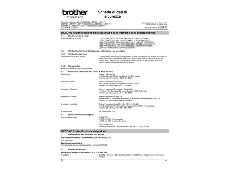 Cartuccia inkjet Brother giallo  LC-3217Y