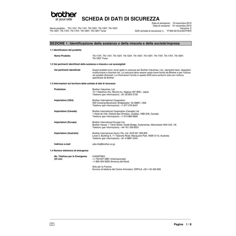 Toner alta resa 135 Brother giallo  TN-135Y