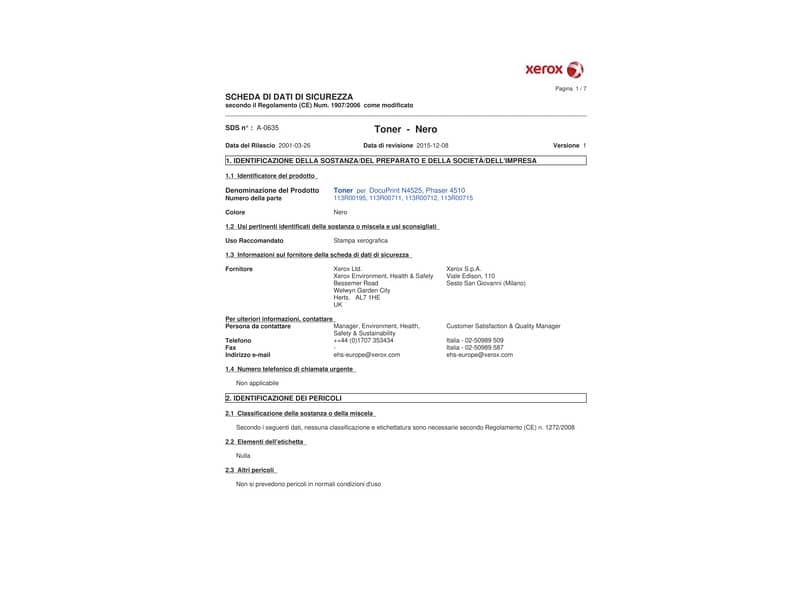 Toner standard Xerox nero  113R00711