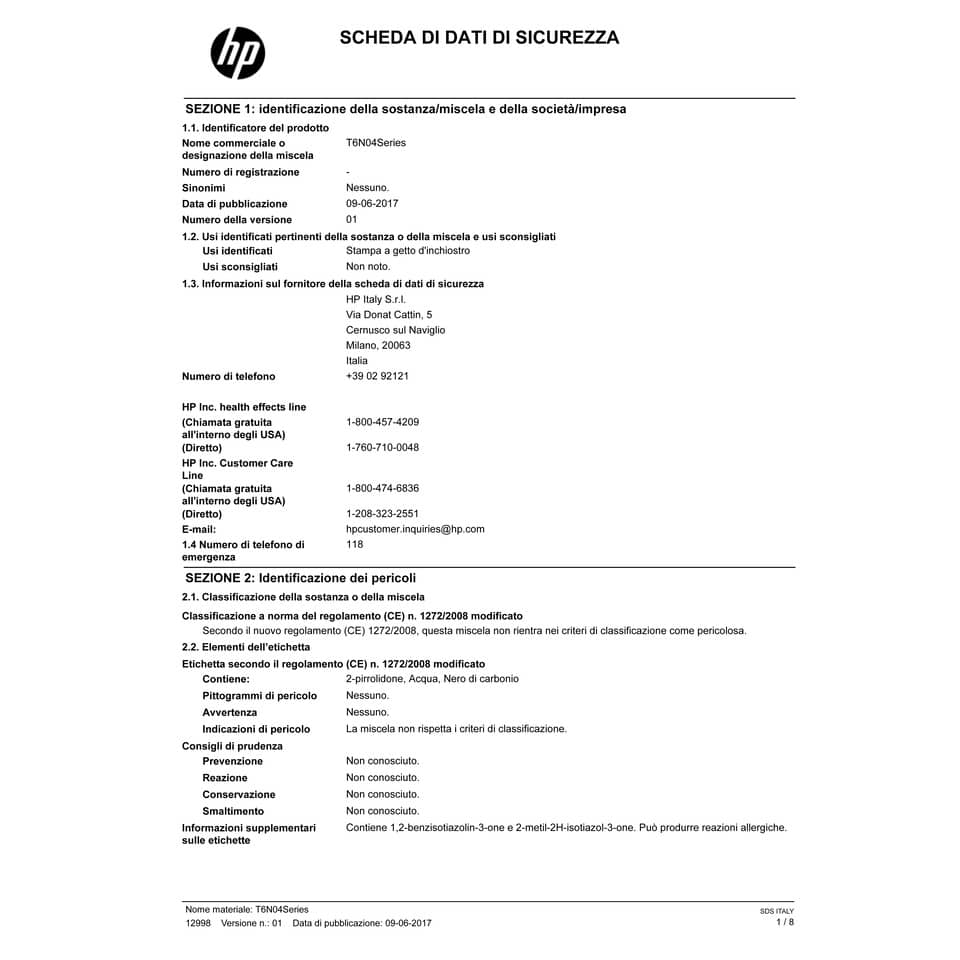 Cartuccia inkjet alta capacità ink pigmentato 303XL HP nero T6N04AE
