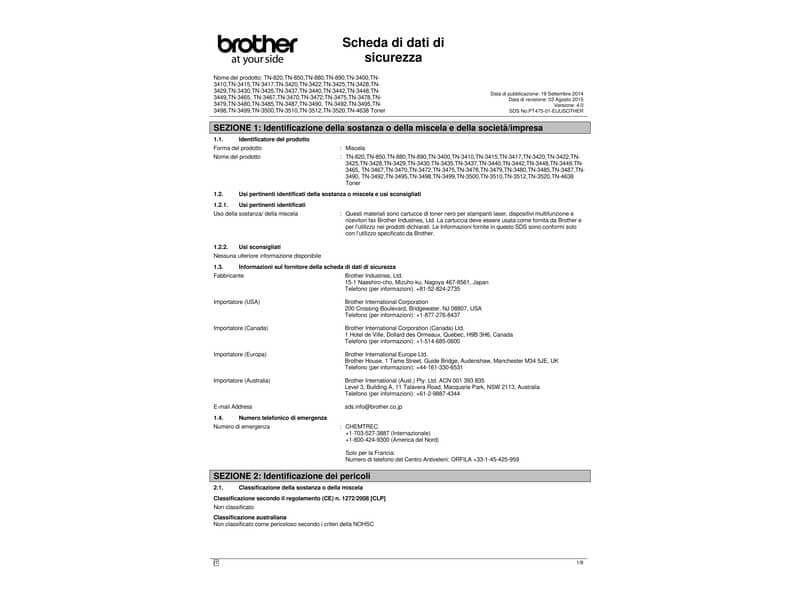 Toner Brother nero  TN-3430