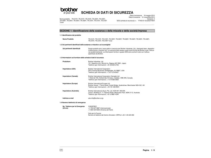 Toner 320 Brother giallo  TN-320Y