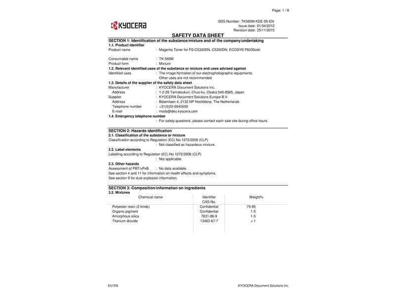 Toner TK-560C Kyocera-Mita ciano  1T02HNCEU0