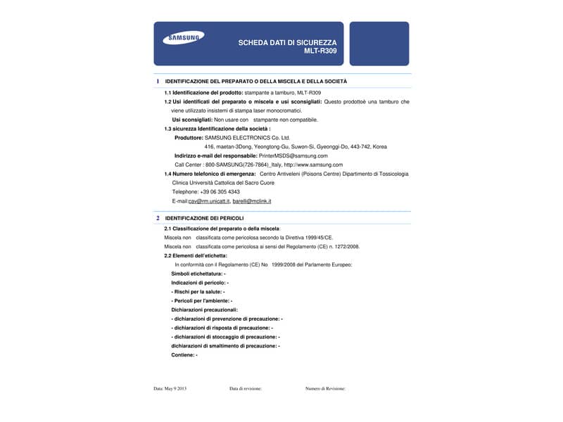 Tamburo MLT-R309 Samsung nero  SV162A