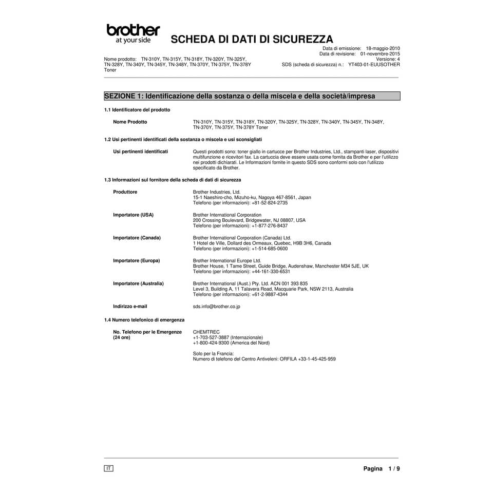 Toner 328 Brother giallo  TN-328Y