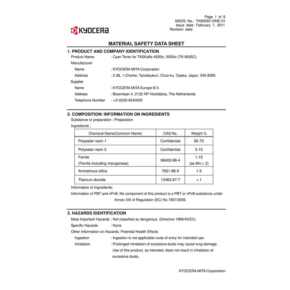 Toner TK-8505C Kyocera-Mita ciano  1T02LCCNL0